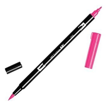 Tombow Dual Brush Art Pen Marcador, 755 - Rubine Red, 1-pack