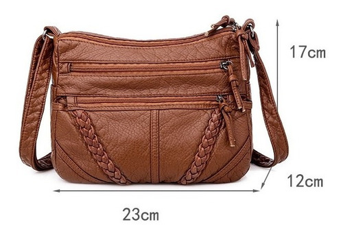 Imagen 10 de 10 de Bolsa Dama Suave Cuero Gran Capacidad Impermeable P/ Viaje