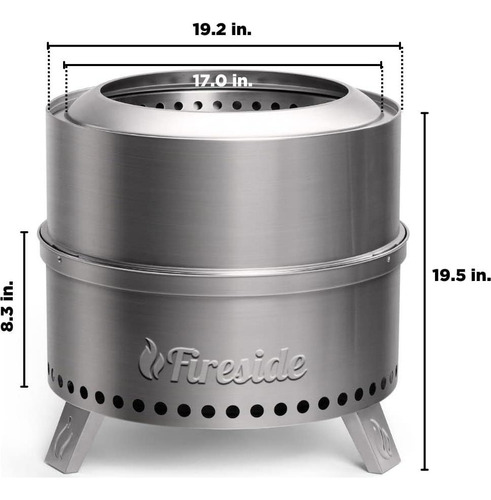 Hoguera Sin Humo Turbro Pluto R19-ss 49 Cm Acero Inoxidable