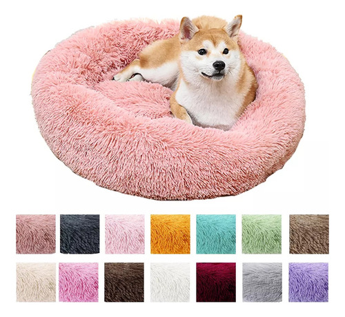 Cama Antiestrés De Felpa Para Mascotas Gatos Y Perros 80 Cm