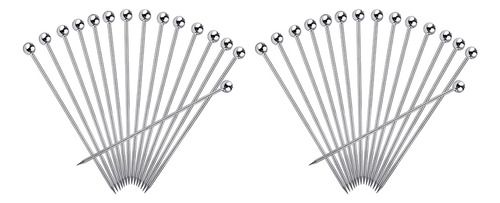 30 Palillos Para Cócteles, Palillos Reutilizables De Acero I