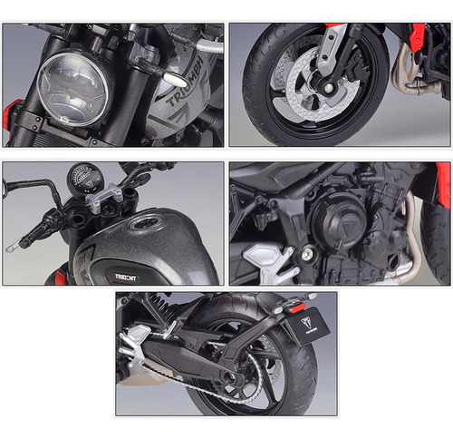 Welly Triumph Trident 660 Gris Retro Moto Con Soporte 1/12