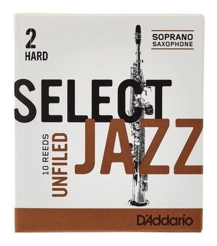Caixa 10 Palhetas Select Jazz - Unfiled - Sax Soprano 2 Hard