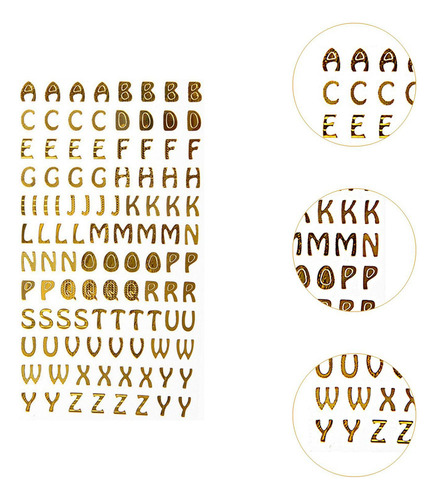 Zx Adesivos De Letras Para Scrapbooks, Quadro Dourado