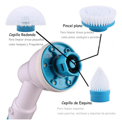 Eléctrico Spin Scrubber Inalámbrico Recargable Baño