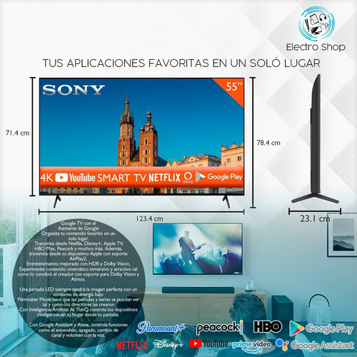 Smart Tv Sony 55 Led 4k 120h Android Alexa Google Kd-55x80ck
