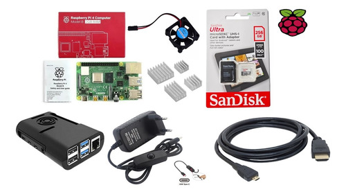 Kit Completo Raspberry Pi4 Pi 4 Model B 2gb Ram, Sd 256gb