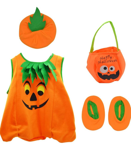 Disfraz Calabaza Bebe Difraz  Halloween Para Bebes Talla 0 - 12 Meses