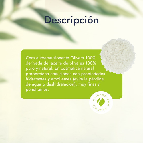 Imagen 7 de 10 de Olivem 1000, 500 G Autoemulsificante Cosmético Cosmos
