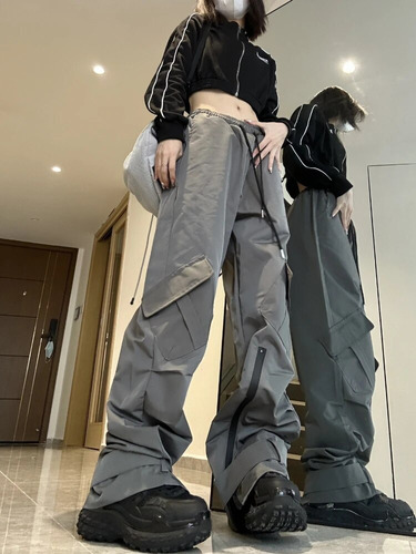 Pantalones Techwear Para Mujer A La Moda New Cargo Harajuku