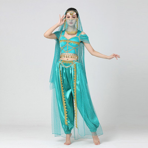 Disfraz De Princesa Árabe Bordado De Danza India Bollywo [u]