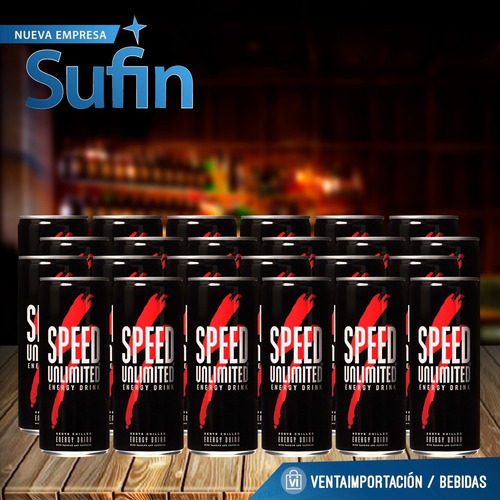 Imagen 2 de 2 de Speed Energizante Unlimited Lata 250 Ml X 24 Unidades -sufin
