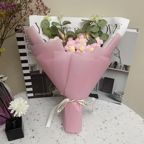 Flores De Ganchillo Completadas, Ramo Tejido A Mano, Kit De