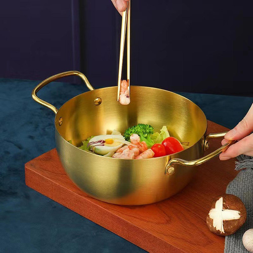 Olla De Ramen Coreana, Olla Caliente Pequeña 20cm Oro