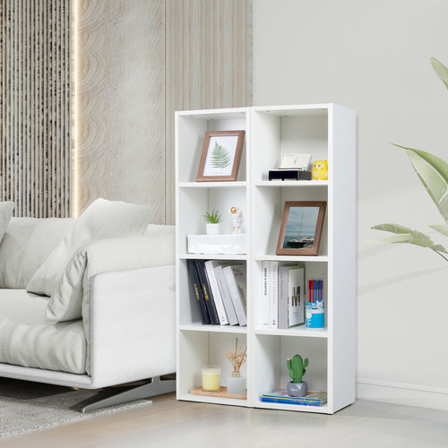 Guogo Libreros De Almacenamiento De 4 Capas Librero Madera Libreros Modernos Libreros De Madera Librero Blanco Estantes De Madera Mueble Librero