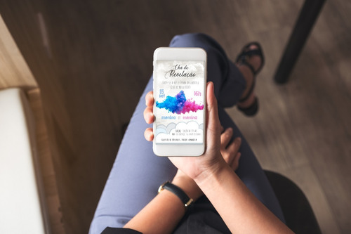 Convite Digital Chá De Revelação - Envio Por Whatsapp