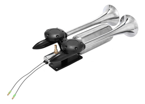 Imagen 2 de 6 de Trompeta Doble Bocina De Aire 300db Camión Universal Kit De