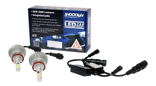 Kit Lâmpada Shocklight Led Headlight H11 H9 6000k 3200lm 2d