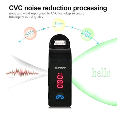 Transmisor Fm Bluetooth Para Auto Receptor Manos Libres Negr