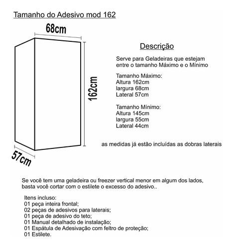Imagem 2 de 2 de Adesivo De Geladeira Md162 Hk024