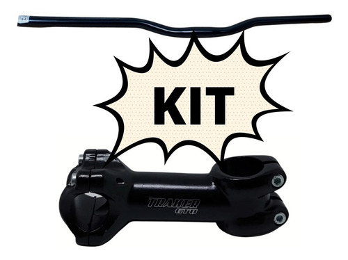 Guidão Bicicleta Gtu 70cm + Mesa Gtu 100mm 25.4mm Alumínio