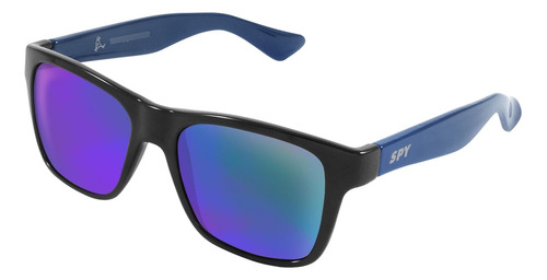 Óculos De Sol Spy 75 - Maia Preto - Haste Azul Royal Lente Ruby