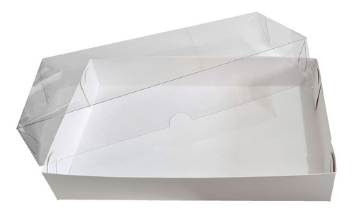 Caixa Papel Tampa Transparente 8x13x3,5 Com 10 Unidades Tr2