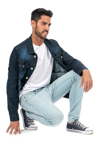 Imagen 6 de 8 de Jeans Pantalón De Mezclilla Caballero Skinny Stone Claro.