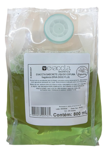 Saboneteira Com Sobretampa + Sachê Espuma Erva Doce 800 Ml