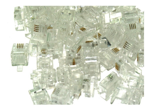 Ficha Conector Telefono Rj11 Plug X 100 Unidades Linea Base