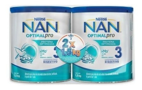 Formula Infantil Nan 3 Optimal Pro 2 Latas De 1.5 C/u Msi