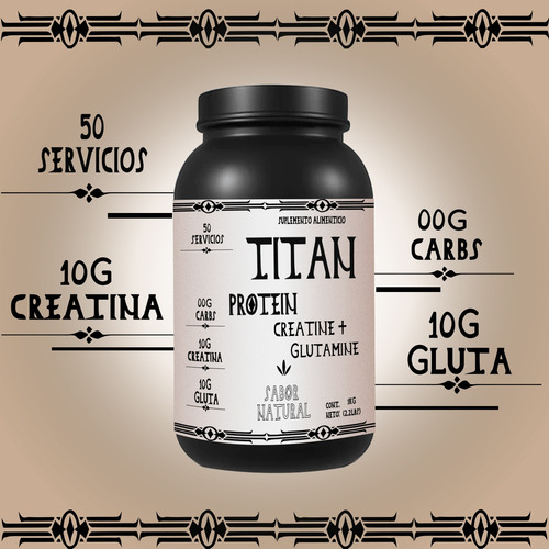 Cla + Carnitina 1kg Titan Suplements 100 Servs Pre Entreno Natural