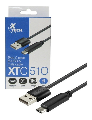 Cable De Carga Y Datos Usb Tipo C Macho Xtech Xtc-510