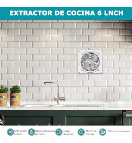 Extractor De Aire Cocina De 6 Pulgadas, Potente Ventilador