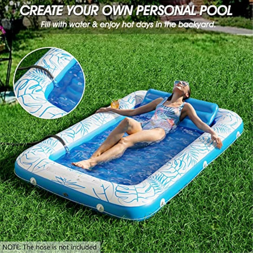Flotador Inflable Diseño De Cama Tamaño Grande Color Azul Azul