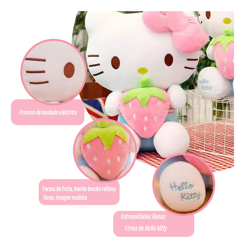 Muñeco De Peluche Hello Kitty Con Fresa Rosa: Dulzura Y Enc