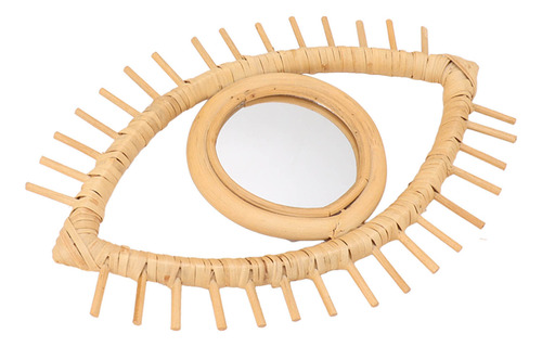 Espejo De Ratán Con Forma De Ojo, Elegante Decoración Bohemi