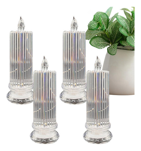 Velas Led Sin Llama Velas Led Parpadeantes 4 Velas Led Portá