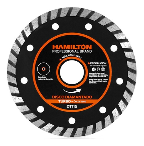 Disco Diamantado Turbo De Corte Seco 115mm Hamilton Dt115