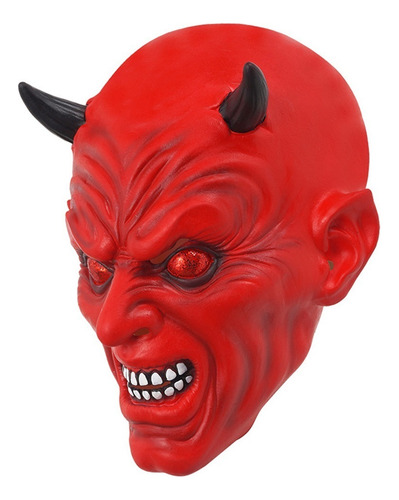 Máscara Del Demonio Rojo Del Terror De Halloween