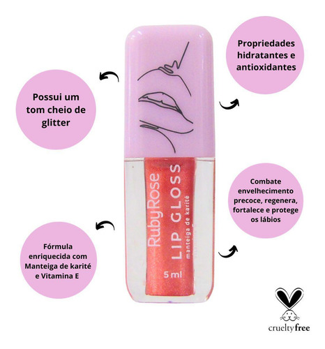 Lip Gloss Flame - Hidratante Com Glitter