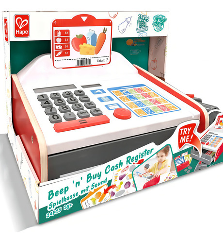 Juego Caja Registradora Madera Hape- Mvd Kids Color Multicolor