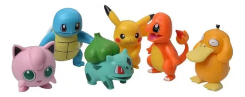 Kit 6 Bonecos Pokémon Pikachu Squirtle Bulbasau Charmander