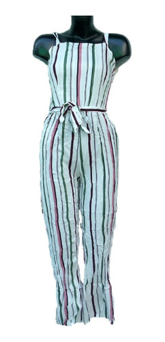 Palazzo Jumpsuit Mono Largo De Pantalón De Rayas Mujer