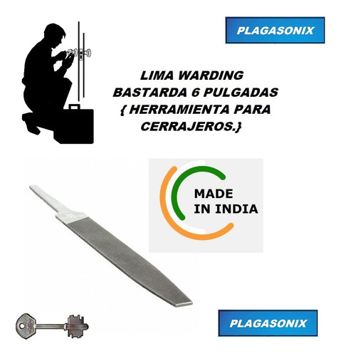 Lima Origen India Para Llaves Bastarda 6 Pulgadas Cerrajeria