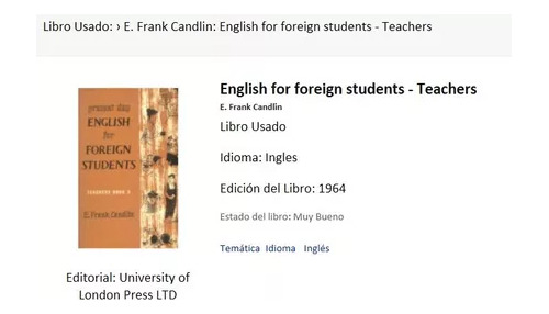 E. Frank Candlin: English For Foreign Students - Teachers Ii