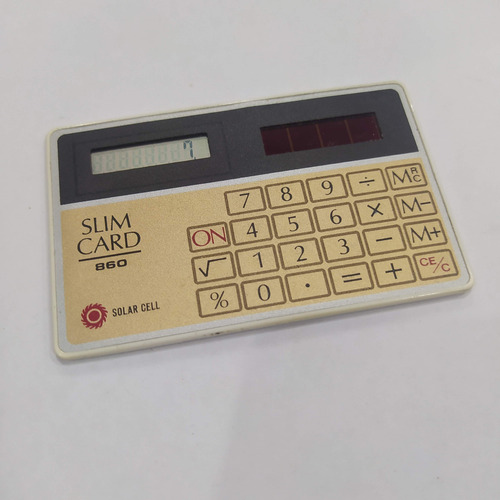 Antigua Calculadora Solar Tarjeta Slim Card Funciona (Usado)