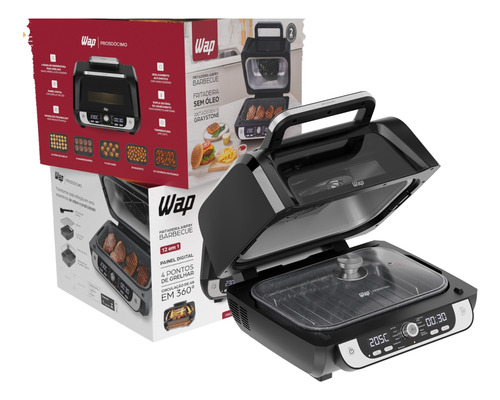 Fritadeira Elétrica Churrasqueira Wap Air Fryer Barbecue Cor Preto 127v