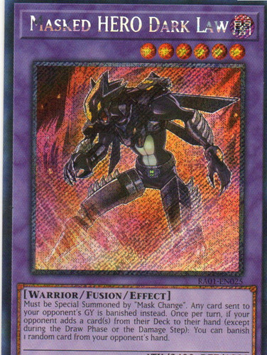 Masked Hero Dark Law Carta Yugi Ra01-en025 Secret