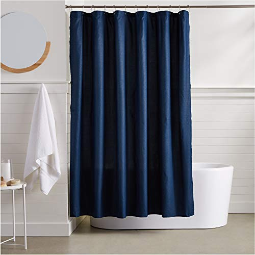 Cortina De Ducha Textura Gofrada Color Blanco 180x180 Cm